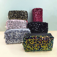 Nouveauté 2026 : Sacs de rangement de voyage portables de grande taille à sequins, en velours à paillettes brillantes, avec fermeture éclair, style Ins, sacs à cosmétiques exquis