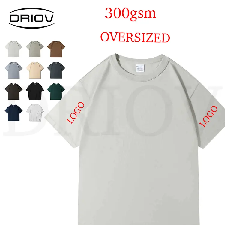 Hoge Kwaliteit Zwaargewicht 300G T-Shirt Heren Kleding Zwaargewicht T-Shirt Custom Logo Blanco Katoen Heren Unisex Oversized T-Shirt