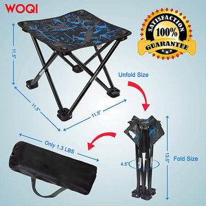 Tabouret pliant d'extérieur WOQI en aluminium, mini chaise de camping portable, chaise de pêche en tissu Oxford, pliable, couleur fleurie - Product Image 3