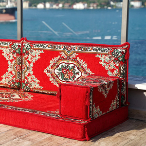 Turkse Arabische Vierkante Vloer Bankstel Modulaire Sectionele Bank Met Poef - Product Image 5