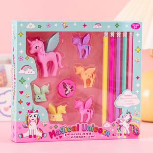 Lindo Kit de Papelería en Caja, Seguro y No Tóxico, Juego de Lápices de Cinco Tipos, Borrador, Regla, Sacapuntas - Product Image 3