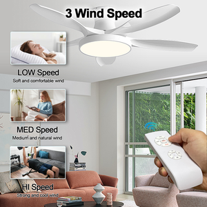 Kit de ventilateur de plafond avec lumière, télécommande intelligente sans fil Wi-Fi, portée de 20 m, 120 V/220 V, code d'apprentissage, 9 boutons, minuterie, contrôleur <span class=keywords><strong>Google</strong></span> - Product Image 5