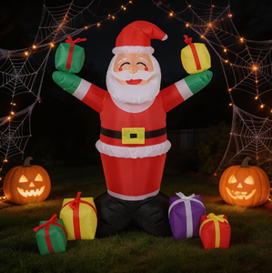 ซานตาคลอสเป่าลมขนาด 1.5 เมตร ถือถุงของขวัญ ของตกแต่งคริสต์มาสกลางแจ้งใหม่สำหรับงานปาร์ตี้วันหยุด ของประดับตกแต่งสวน - Product Image 4
