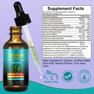 Nouvelles gouttes liquides minérales pour la thyroïde végétaliennes avec Ashwagandha pour le soutien immunitaire et la santé antioxydante, complément alimentaire pour adultes - Product Image 5