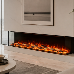 Valse 50/60/80/100 3 Sided <b>Fireplace</b>, Smart Wi Fi App Remote Control Heater, 750W/1500W Dual Heat for Large Room Practical USB I - Product Image 4