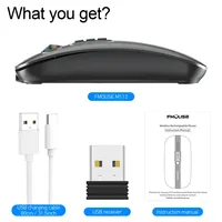 M113 Mouse bisu tanpa suara, Mouse tipe-c Mode ganda nirkabel BT kompatibel USB 2.4G 2600DPI untuk PC Laptop