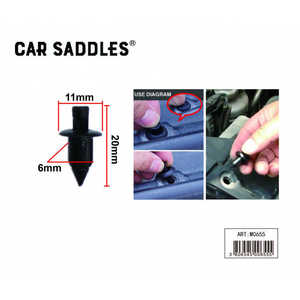 Rivets en plastique pour carrosserie automobile 6x11x20mm noirs pour la réparation de carrosserie automobile - Product Image 1