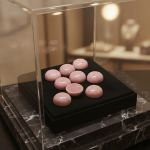 Rodonite di Alta Qualità Rotonda e a Fondo Piatto Utilizzabile per Creare Gioielli Ornamenti e Artigianato Rodonite Premium - Product Image 1