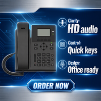 Telepon VoIP Kantor Linux KS30 2 Akun SIP Audio HD Layar LCD 2,3 Inci dengan Lampu Latar Telepon IP Desktop Bisnis untuk Pusat Panggilan