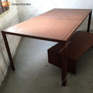 Mesa de Comedor de Acero Corten para Exteriores, Mesa de Metal Rústica con Diseño Industrial para Muebles de Comedor de Apartamento - Product Image 5