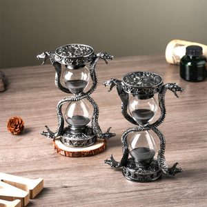 Xinzhirun Gothic rắn đồng hồ cát 6in 15 phút, màu đen cổ điển cát hẹn giờ thần thoại bàn trang trí Tượng Quà Tặng - Product Image 6