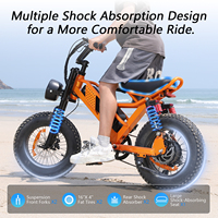 Dropshipping Entrepôt Américain Nouveau Style Vélo Électrique à Gros Pneus 16 Pouces 750W 48V VTT Rapide pour Adultes