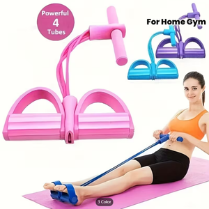 Fasce di Resistenza - 4 Tubi Elastici per <span class=keywords><strong>Esercizi</strong></span> Total Body, <span class=keywords><strong>Addominali</strong></span>, Vogatore e Attrezzatura Fitness - Potenziamento Muscolare - Product Image 1