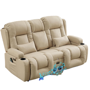 Modern Home Seating Fabric Console 4 Colors Ambient Lighting <b>Speakers</b> <b>USB</b> Ports Built-in 002 Modern Home Design Features - Product Image 1