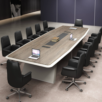 Bureau de réunion au design moderne, mobilier commercial, table de conférence, bureau de formation pour le télétravail, style métal et bois.