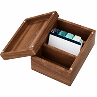 Boîte de rangement en bois avec logo personnalisé, organisateur de bureau compact et décoratif, boîte de rangement pour objets de collection et décoration intérieure