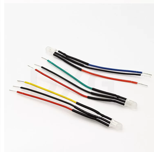 Diodo LED Bicolor de 5mm com Fios, LEDs Indicadores de 12V, 20cm, Vermelho/Verde/Azul, Duas Cores, 3 Pinos - Product Image 1