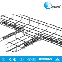 BESCA UL/CE Approuvé - Chemin de câbles en acier inoxydable à grille, plateau en treillis métallique haute résistance pour système de câblage électrique de bâtiments commerciaux