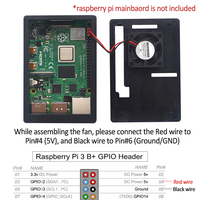 Raspberry PI 3 B 3B + carcasa de plástico + ventilador de refrigeración de 5V carcasa de ABS negra/blanca para Rpi 3B 3B + y pantalla táctil de 3,5 pulgadas