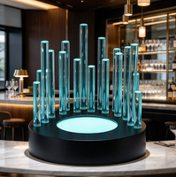 Présentoir à bouteilles LED circulaire en acrylique sur mesure, support de bar lumineux en plexiglas, présentoir à vin de luxe pour restaurant et club