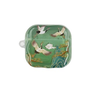 Étui translucide vert motif grue pour AirPods Pro 2 1 & AirPods 4 3 2 – Housse de protection souple - Product Image 5