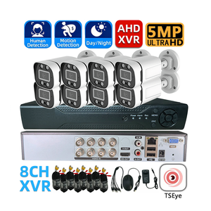 Système de caméra CCTV analogique TSEye 8CH 5MP, kit DVR XVR AHD, IP67, audio unidirectionnel, grand angle, détection de mouvement, systèmes de surveillance - Product Image 1