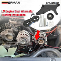 Kit de support d'alternateur double pour camion EPMAN LS pour moteur V8 Vortec GM SUV 4.8L, 5.3L, 6.0L, 6.2L pour Chevy pour GMC Yukon EPAA01G301