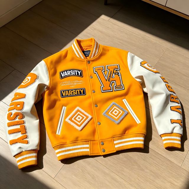 Mens Varsity Jacket American College Style Oversized Chenille Letter Multi Patch Embroidery Bomber Jacket for Men Casual Wear