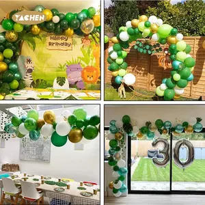 Yachen Kids Birthday Party Decorations 52pcs Safari Jungle Theme Animal Balloon Garland Arch Kit With Animal Foil Balloons