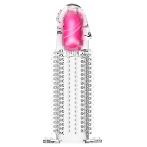 Spike Vibration Extended Sleeve <b>TPE</b> Crystal Cover Adult Stimulation Toy - Product Image 1