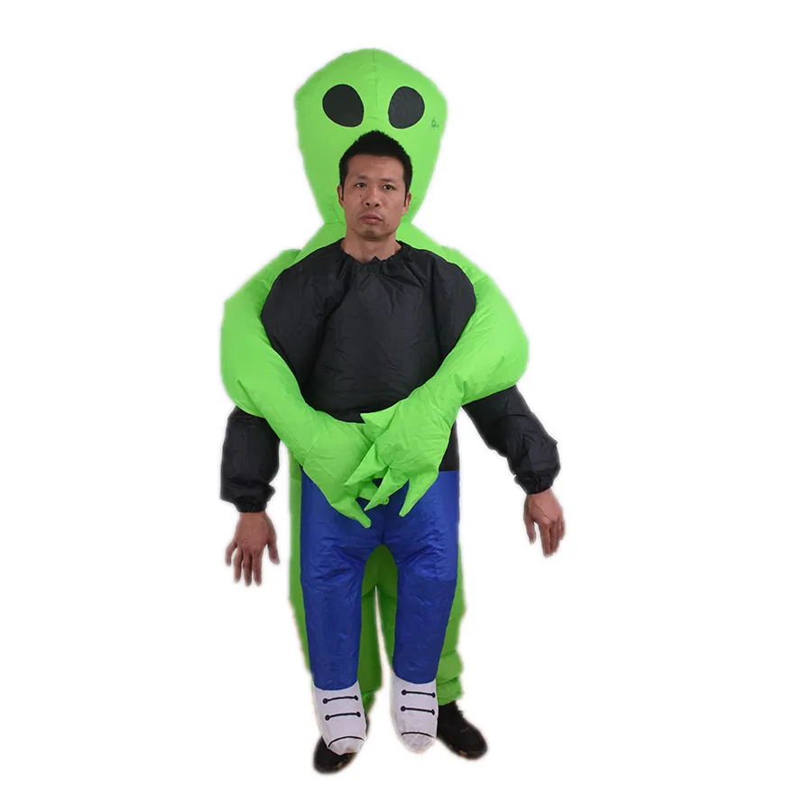 High Quality Terylene Entertainment Green Alien Plush Costume Inflatable Man