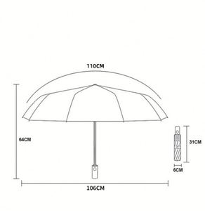 Parapluie pliant en nylon à 12 baleines, coupe-vent, anti-UV, automatique, de luxe, pour affaires, diamètre ouvert 106 cm, pour conditions météorologiques extrêmes - Product Image 2