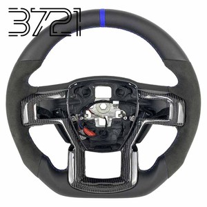 Volante Deportivo de Cuero y Fibra de Carbono para Ford Raptor F150 F250 F350 2015-2019, Accesorios Automotrices para el Interior - Product Image 1