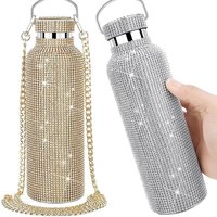 Gobelet à eau Glitter Pratique Bouteille thermique en acier inoxydable Gobelet à strass Bling en acier inoxydable pour cadeau