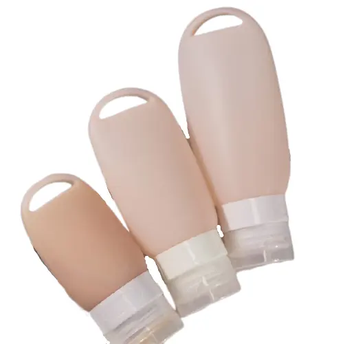 Silicone Portable cosmetic travel squeeze bottle soft refilling shampoo hair oil cream sub containers