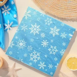 Fazzoletti di Carta con Motivo a Fiocchi di Neve in Pura Cellulosa Vergine, Carini e Freschi, Usa e Getta per Matrimoni, Banchetti e Feste - Product Image 3