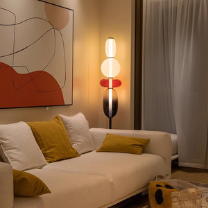 Contemporary Candy <strong>Floor</strong> <strong>Lamp</strong> - Lollipop Minimalist Glass Ellipse <strong>Shades</strong> Artistic Lighting System <strong>for</strong> Gallery Spaces - Product Image 5