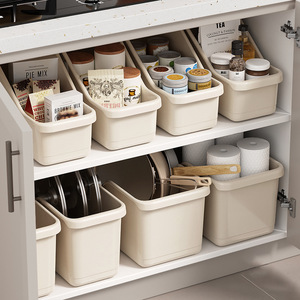 Modern Simple Design <b>Plastic</b> Rectangle Shape Kitchen Storage BoxWith <b>Wheels</b> Under-Sink Angled Storage Basket for Utensils - Product Image 3