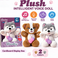 Adorable peluche chien électronique qui répète la voix, cligne des yeux et diffuse de la musique pour apaiser les enfants