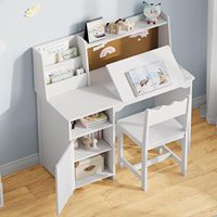 Bureau d'étude pour enfants avec chaise, plateau inclinable réglable, bureau d'écriture pour enfants, armoire de rangement pour l'étude à domicile des enfants, OEM ODM