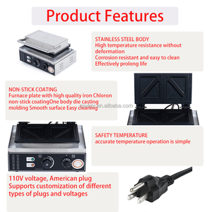 เครื่องทำแซนวิชหนา 110-220V รุ่นใหม่ สำหรับทำอาหารเช้า เครื่องทำวาฟเฟิลรูปสามเหลี่ยม ปรับความร้อนได้ ใช้ทำขนม/ย่างชีส - Product Image 6