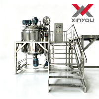 Machine d'émulsification sous vide de type fixe Xinyou 1000L 2000L, mélangeur pour cosmétiques, lotions, crèmes, gel capillaire