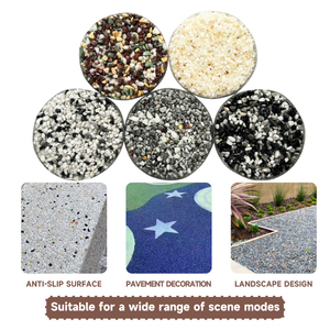 Pavimento de Piedra Agregada Expuesta con Resina Epoxi, Piedra de Colores Lavada al Agua, Pavimento para Patio, Grava Redondeada - Product Image 4