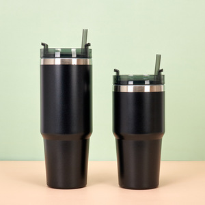 Taza <span class=keywords><strong>de</strong></span> agua para coche <span class=keywords><strong>de</strong></span> acero inoxidable 600 <span class=keywords><strong>de</strong></span> doble pared <span class=keywords><strong>de</strong></span> gran capacidad <span class=keywords><strong>de</strong></span> 1000ML/304 ML con botella <span class=keywords><strong>de</strong></span> agua aislada con pajita - Product Image 2
