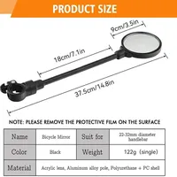 360. Espejo Retrovisor Ajustable con Cuello de Cisne Flexible para Manillares de 22-32 mm, Universal para Bicicleta, Scooter y Motocicleta
