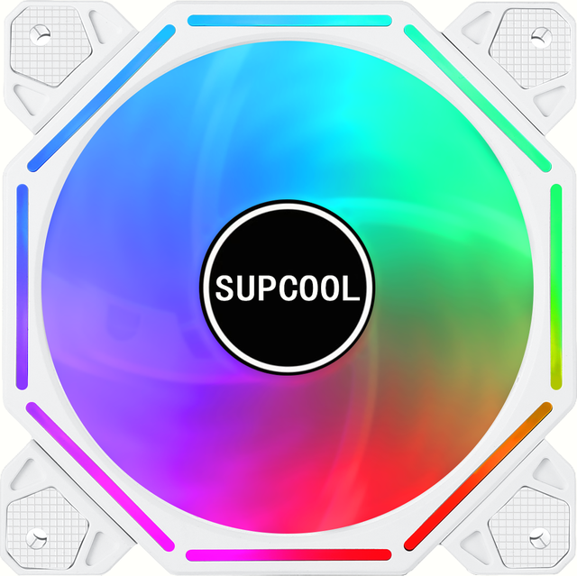 Customizable LOGO  RGB Chassis Fan Magic Mirror Color Light Emitting Air-cooled  Silent 12cm Large 4P Interface for Gaming Fan