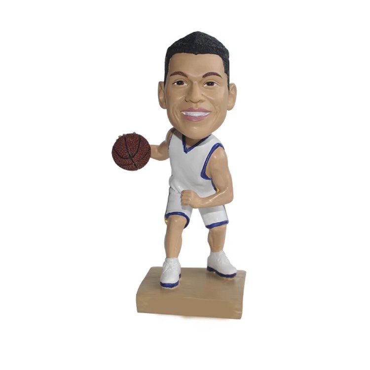 Artificial Custom Polyresin Basketball Star Statue Bobble Head Game Souvenir Resin Figurine Model Home Decoration Ornament Craft
