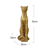 Statues d'animaux en or et en argent Décoration d'hôtel et de maison Tigre en résine Artisanat Sculpture de léopard
