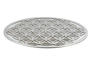 Yiwu Aceon Filigrana de acero inoxidable Corte láser Personalizado Obra DE ARTE hueca de gran tamaño Geometría Flor DE LA VIDA 18cm Colgante de moneda redonda grande - Product Image 3