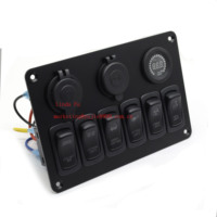 Nouveau Voltmètre Numérique avec Affichage de Tension 12V/24V Étanche IP65, Panneau de Commutateurs à Bascule 8 Gangs, Double Prise USB pour Camion, Camping-car, VR